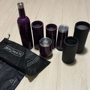BrüMate Purple and Black Insulated Bottle and Tumbler Set